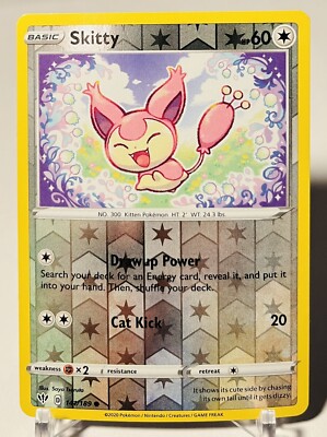 Reverse Holo Skitty 141/189 Common Darkness Ablaze Pokemon TCG | eBay