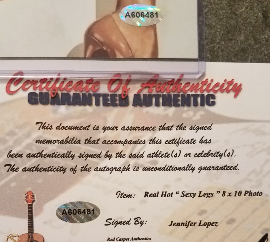 Jennifer Lopez Signed Autographed 8 x 10 Photo Sexy Sunbathing One