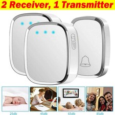 Wireless Door Bell Home Doorbell Wall Plug In Cordless Loud Chime LED 36 Tunes