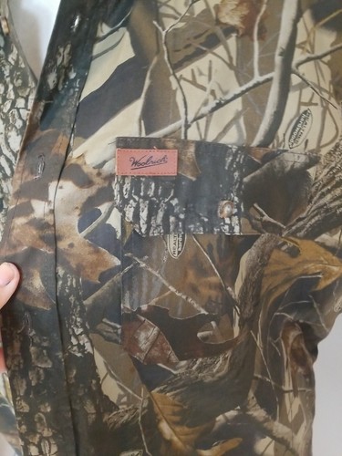 Realtree Shirt Woolrich Camo New Mens XLarge Hardwoods Hunting Short Sleeve - Picture 2 of 8