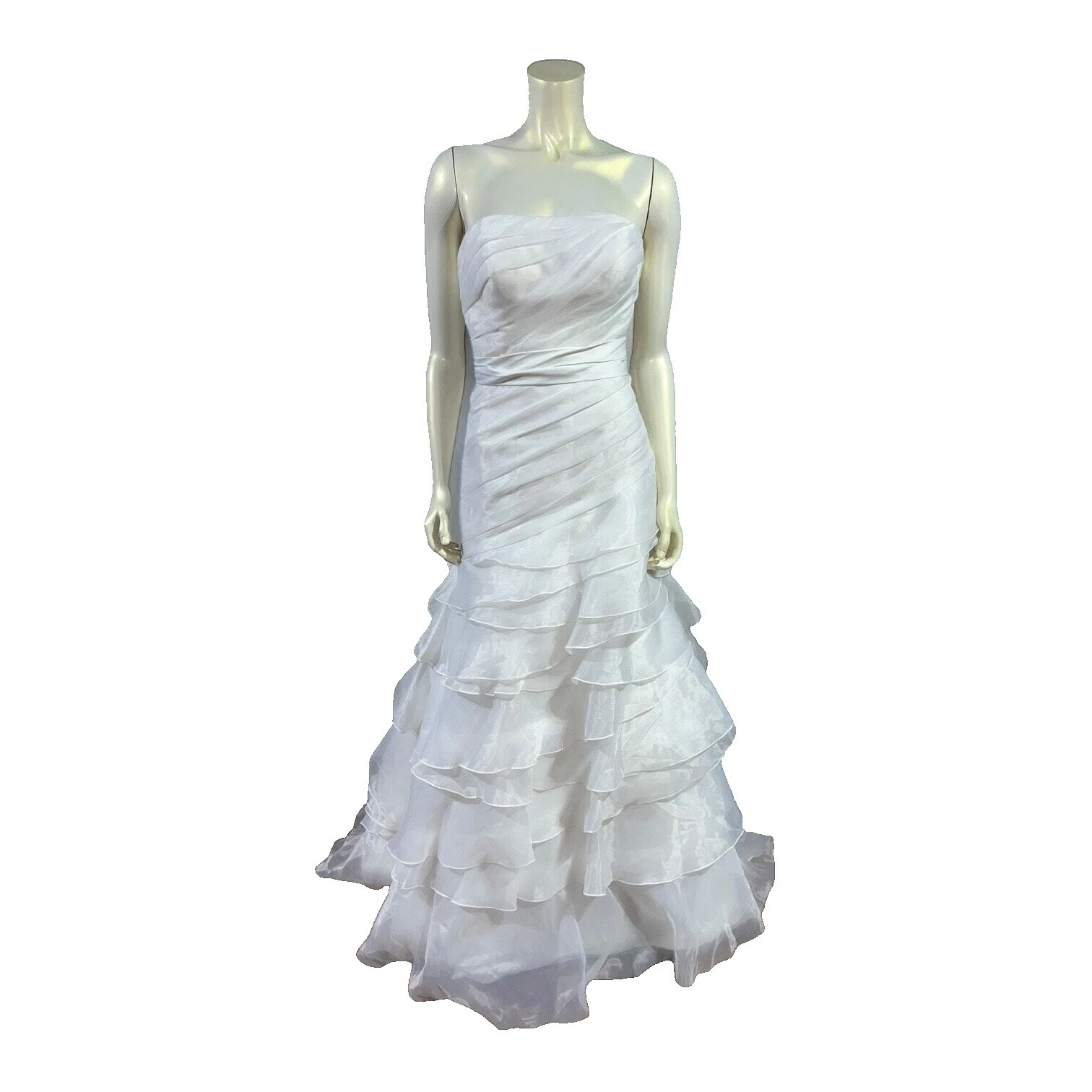 Vestidos de novia en niveles Blanco Volantes