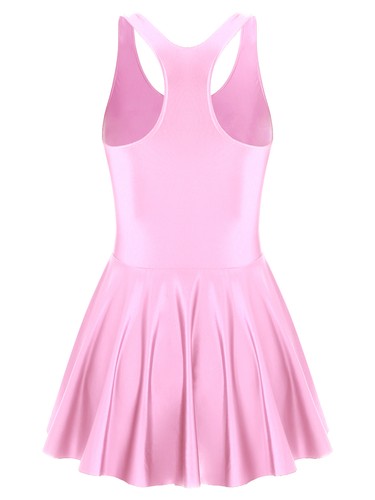 Sexy Para mujeres Sin mangas Cuello en U Tanque Patinador Vestido Aceitoso Brillante Plisado Mini Vestido - Imagen 57 de 106