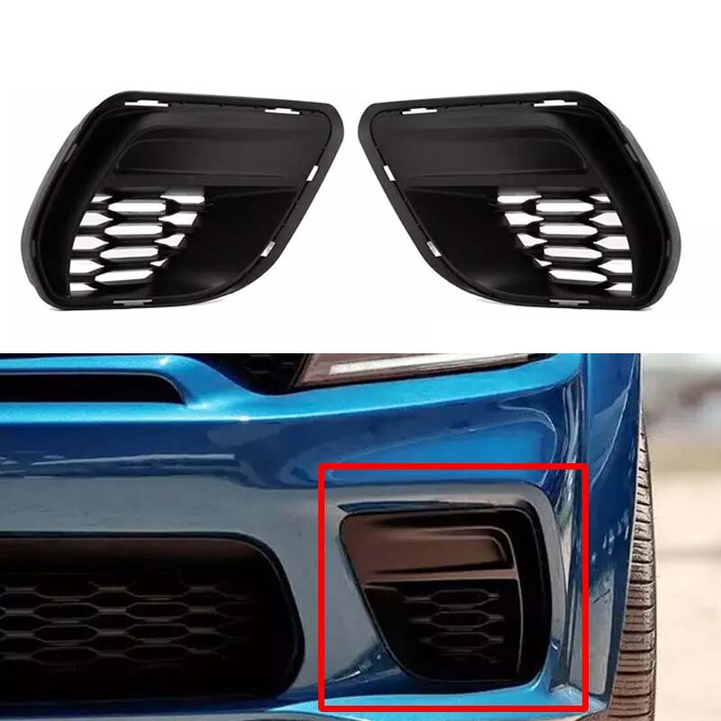 2PCS Front Bumper Fog Light Bezel Cover Frame Trim For Dodge Charger 2015-2021 2PCS Front Bumper Fog Light Bezel Cover Frame Trim For Dodge Charger 2015-2021