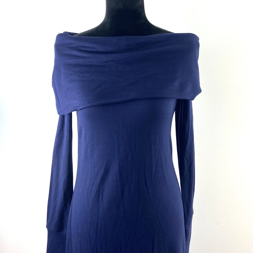 Nuevo Vestido Lilly Pulitzer Belinda Para Mujer XS Azul Marino Hombro Frío Mangas Largas Foto 3 de 4