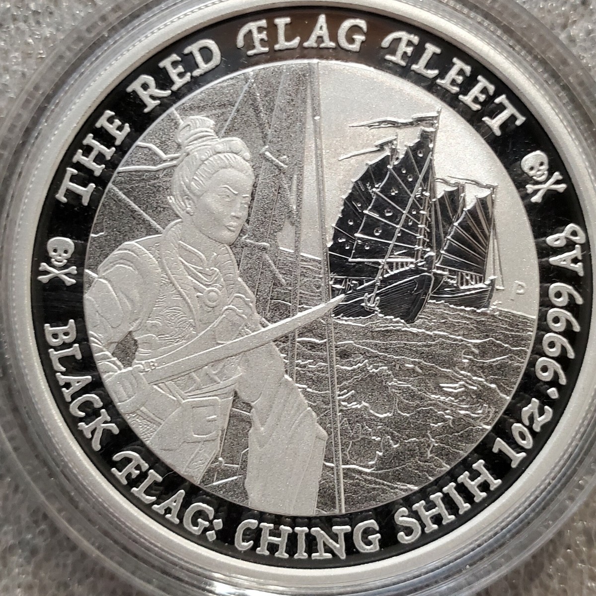 2021 Tuvalu 1 oz 999 Silver Black Flag Ching Shih The Red Flag