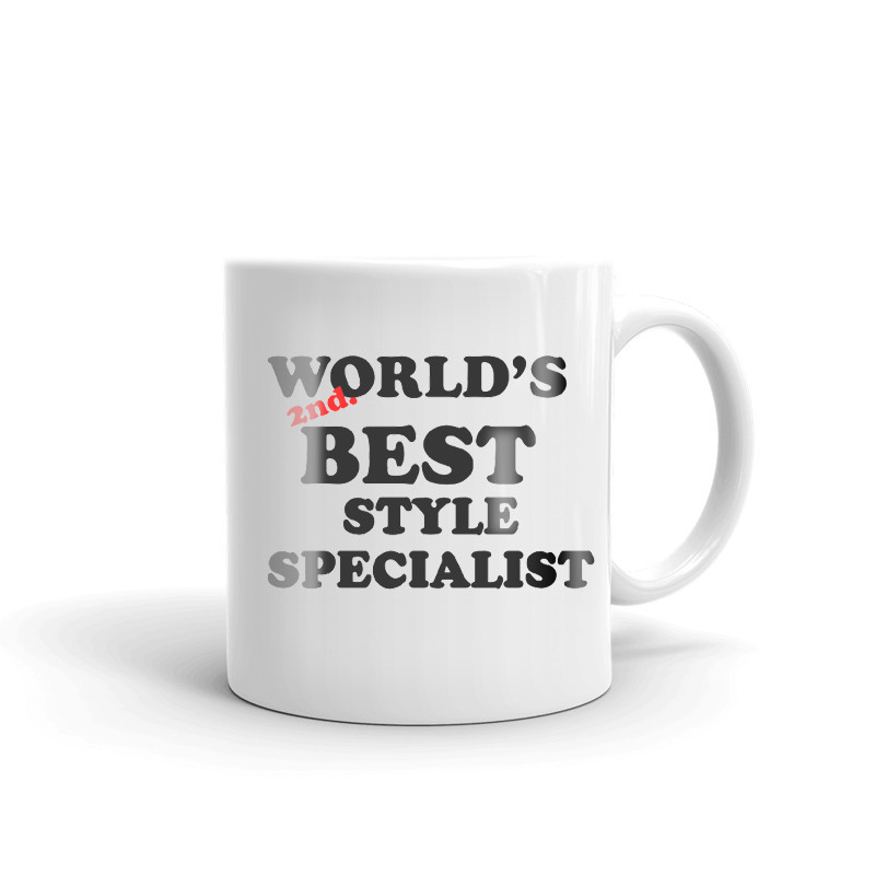World's 2nd Best Style Specialist Coffee Tea Ceramic Mug Office Work Cup Gift