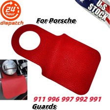 For Porsche 911 996 997 992 991 Guards Red Leather Fuel Gas Bib Flap Rear