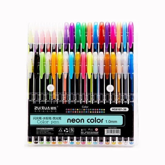 36 Colors Gel Pens Set for Adult Coloring Books, Colored Gel Pen