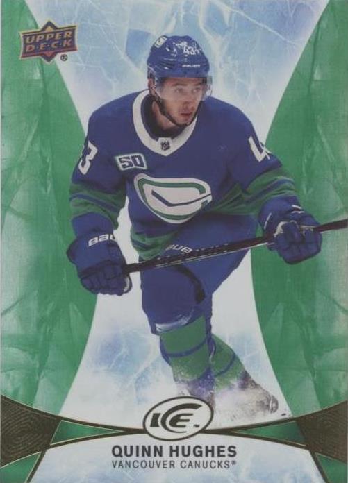 2021-22 Upper Deck Ice - 2020-21 Base Quinn Hughes #22 Green for sale ...