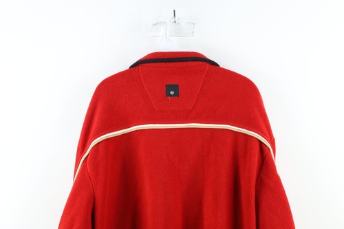 Vintage 90s Nautica Competition Mens XL Spell Out Full Zip Fleece Jacket Red USA - Picture 12 of 13