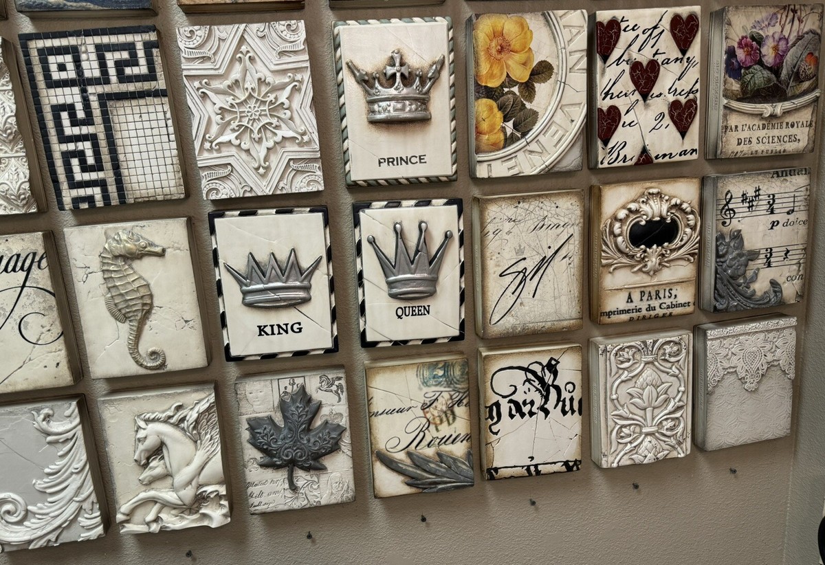 RARE Sid Dickens T-479 Filigree Memory Block Tile Retired White