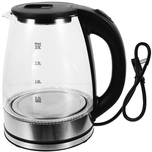 360° Rotation Stainless Steel Electric Glass Kettle LED Light Kitchen Water Jug - Picture 10 of 10