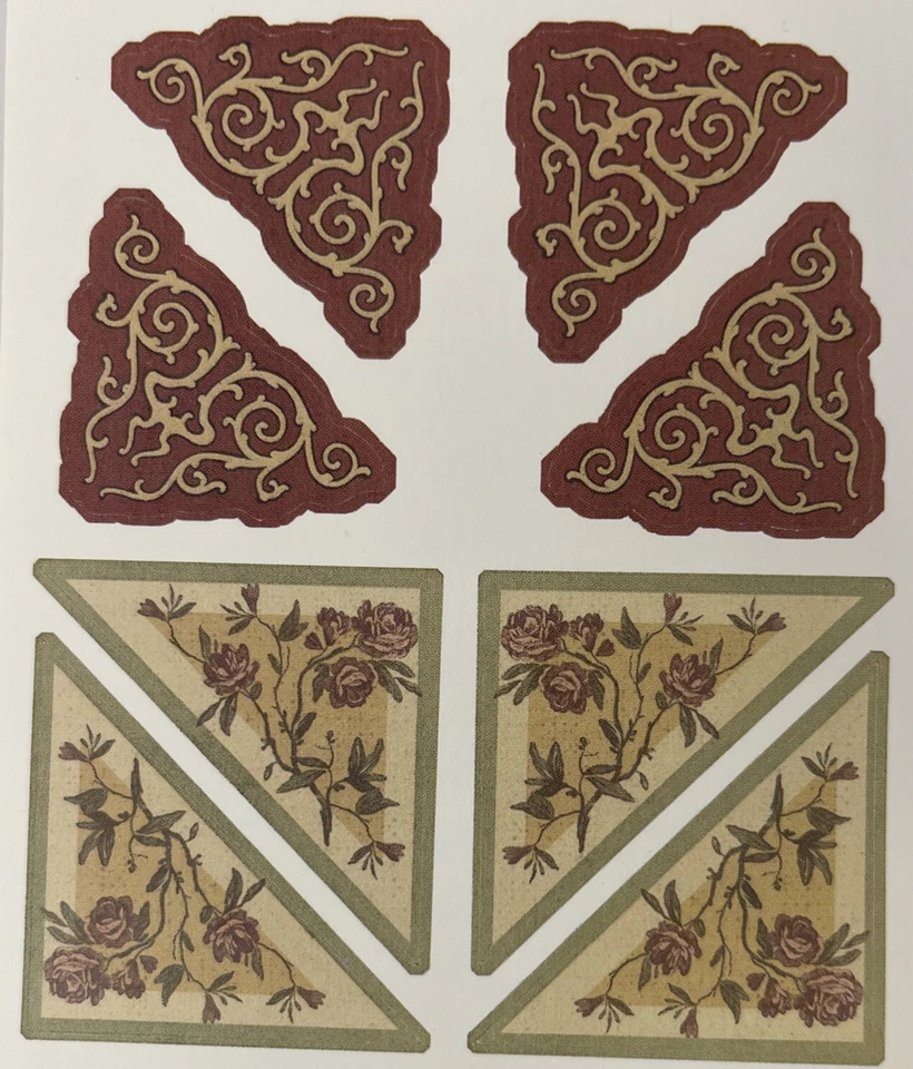 Pegatinas HERITAGE BORDER & CORNER (30 piezas) 4-1/4"x 11" Miss Elizabeth's•Floral•Foto Foto 2 de 4