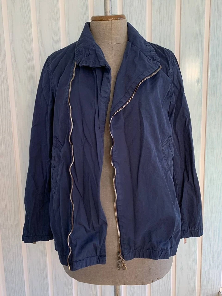 Chaqueta John Galliano Mujer Azul Marino Algodón Geométrico Pechos Estrás Talla 14 Foto 3 de 4