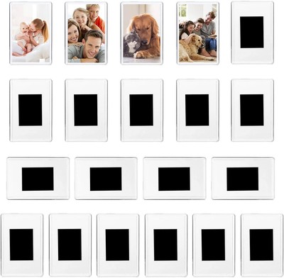 20 Stück kleiner magnetischer Bilderrahmen für 7 x 4,5 cm Fotos, leer Acryl Foto für
