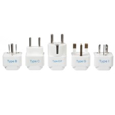 International Travel Adapter Plug Set - 5 pcs GP-5PK - Grounded
