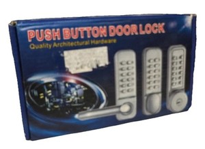 Verrouillage intelligent du matériel de porte ~ Bouton poussant ~Ton d'argent ~ Qualité architecturale ~Nouveau