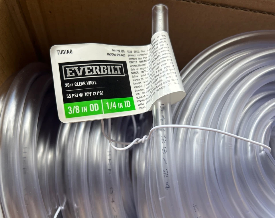 Everbilt 3/8” OD x 1/4” ID x 20ft Clear PVC Vinyl Tube for Liquid, Gas (10 PACK) - Image 4 of 4