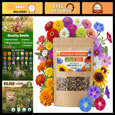 Wildflower Seed Mix (3oz) - 89,400+ Non-GMO Seeds for Monarch Butterflies - 25+