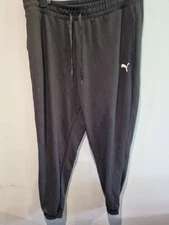 Puma Retro Vintage Black Joggers Trackies Sweatpants Size UK XL 
