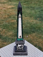 Antikes Obelisk Barometer Mamor-Malachite