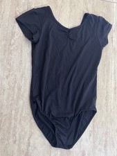 Danskin Now Women's Black Short Sleeve Solid Color Dance Leotard MPN 1CLA