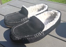 KOOLABURRA BY UGG Slippers Moccasins Women's 9 Fit Like 8.5 Leather Black
