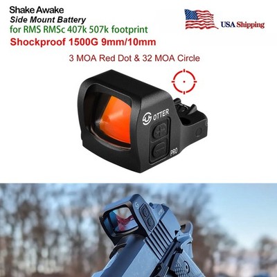OTTER PRO Multi-Reticle Reflex Sight 3 MOA Dot 32 MOA Circle for RMSc Cut P365XL