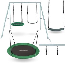 200Kg Steel Garden Swing Set A Frame 2 Seat Nest & Classic Kids Outdoor