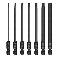 "7X Sechskantbits H1.5-H6 1/4\" 4\" Schwarz Magnetisch"