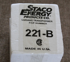 Staco Energy Products Co. 221-B Variable Transformer 380VA 120VAC Primary 0-120V