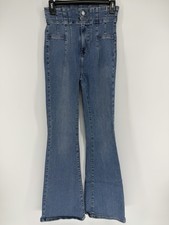 We The Free Blue Ultra High Waist Jayde Flared Women's Jeans Size 27 Free People