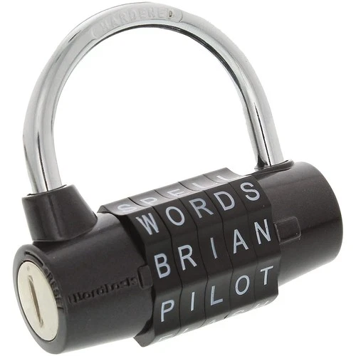 WordLock 63-millimeter Resettable Choose Your Own Word 5-dial Hardened Steel ...