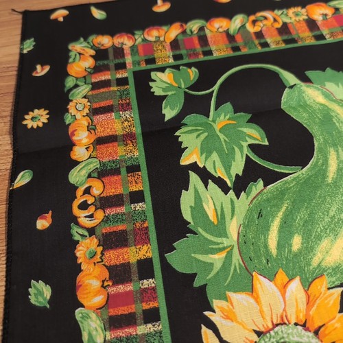 Vintage NEW NOS 90s Handkerchief Bandana 21" Autumn Fall Harvest Pumpkin Corn B9 - Picture 9 of 13