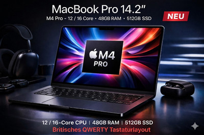 Apple MacBook Pro 14,2'' M4 Pro - 12 / 16 Core, 48GB RAM, 512GB SSD, NEU