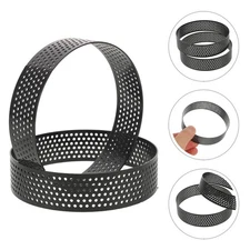 10PCS Perforated Tart Rings: 3.14 Inch Round Stainless Steel Cake Ring Baking
