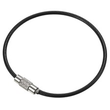 6 Inch Wire Keychain Cable, 10 Pack Stainless Steel Key Ring Loop, Black