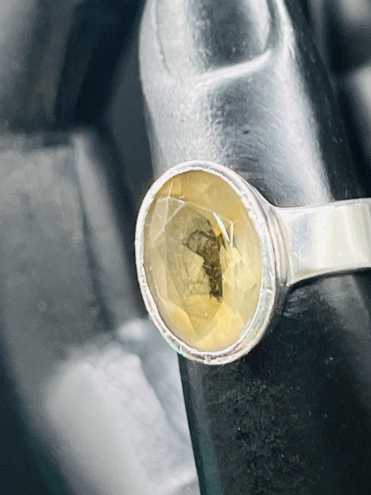 Modernist Bold Citrine Ring Statement Sterling Si… - image 10