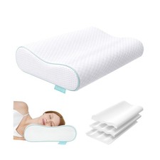Cervical Neck Pillow, Side Sleeper Pillow for Neck Pain Relief, Adjustable Co...