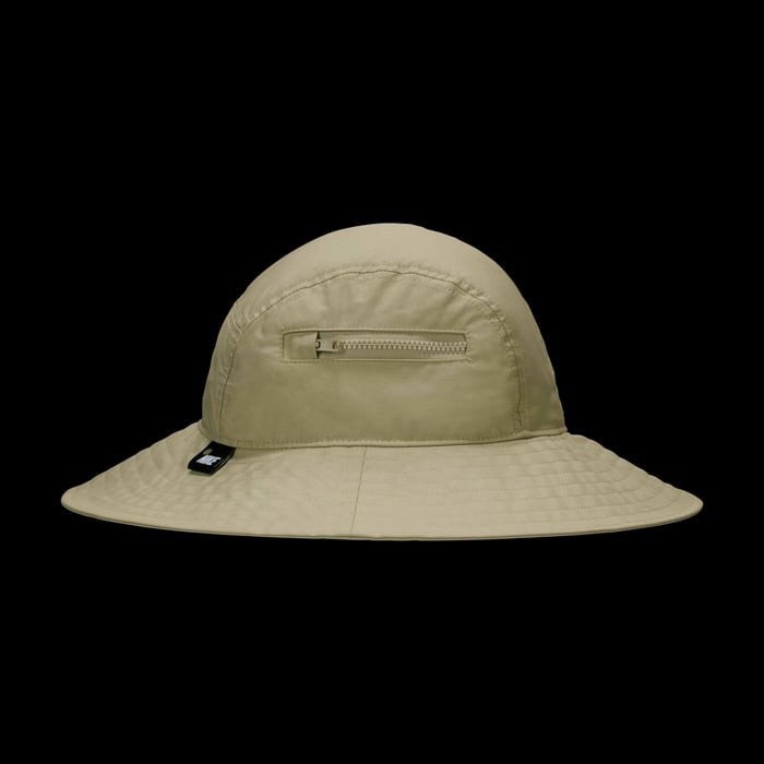 Size Large Nike Apex Wide Brim Khaki Bucket Hat Tan Zip Pocket