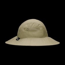 Size Large Nike Apex Wide Brim Khaki Bucket Hat Tan Zip Pocket Men's Sun Cap NWT