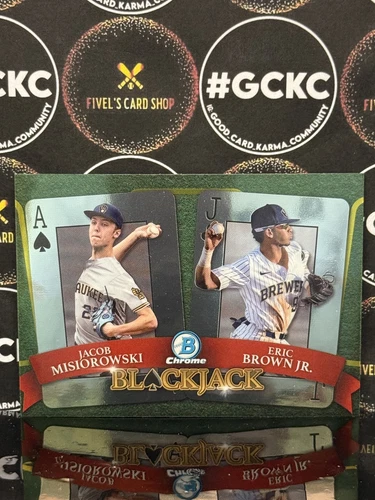 2022 Bowman Chrome Draft Blackjack #BJ4 Jacob Misiorowski Eric Brown Jr.