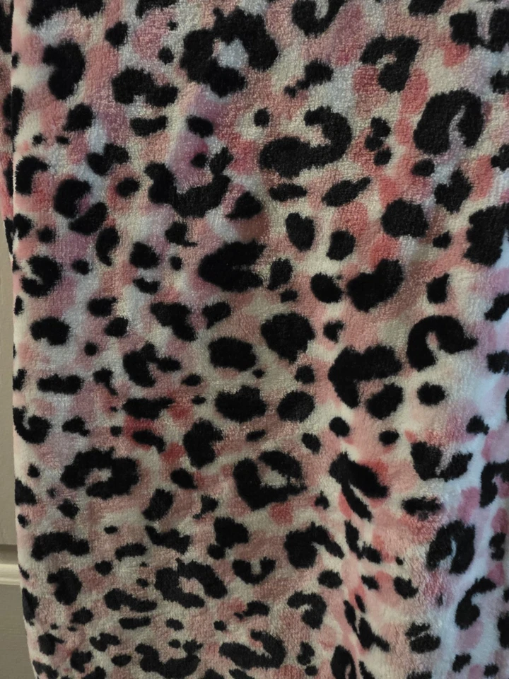 Manta de felpa Juicy Couture completa/reina rosa estampado de leopardo suave tiro polar NUEVO Foto 3 de 4