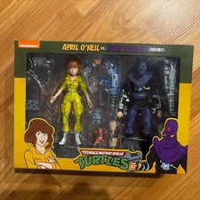 NECA Teenage Mutant Ninja Turtles April O   neil vs Foot Soldier Figures Set New