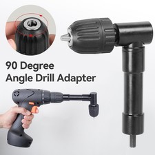 Right Angle 90° Angled Drill Attachment Adapter 3/8 Keyless Chuck Bend Extension