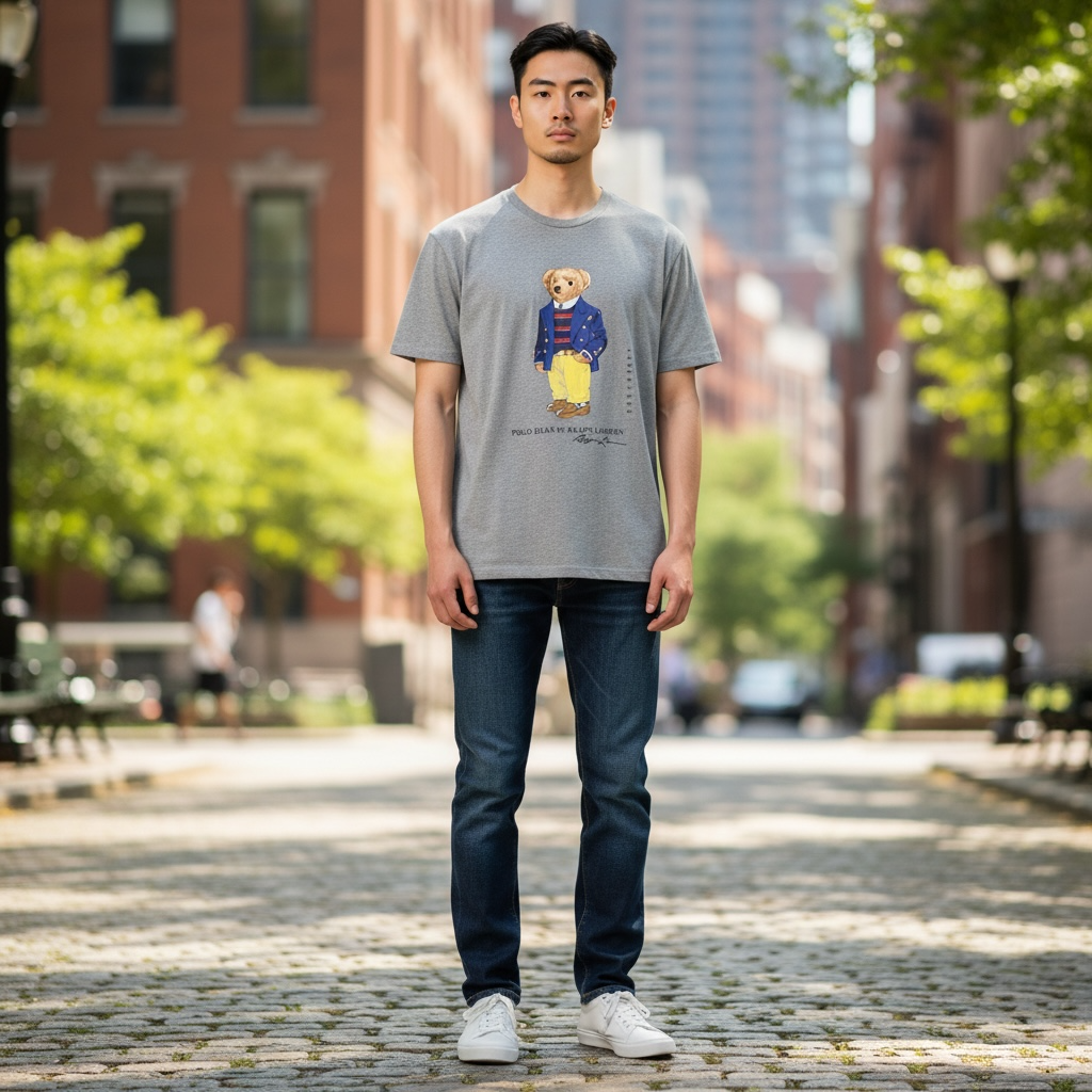 Polo Ralph Lauren Polo Bear Graphic T Shirt Men’s Gray Classic Logo Tee L XL XXL