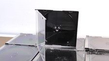 BIG LOT OF 94 CD/DVD SLIM JEWEL CASES- BLACK -Used, good condition.