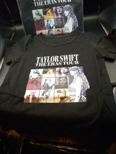 2- Taylor Swift -The Eras Tour US Dates Black T-Shirt KIDS size 4-5 New