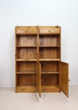 Pair of Vintage Ducal Solid Pine Shelving Units / Bookcase with Drawers