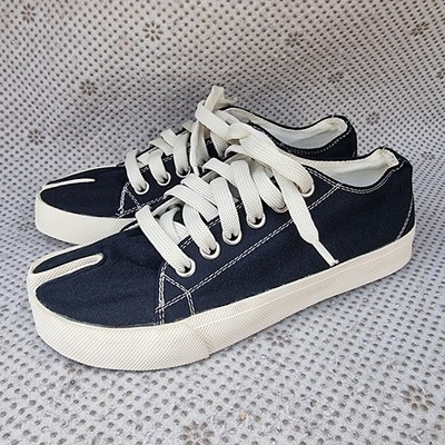 MAISON MARGIELA Tabi Black Canvas Sneakers Size 36 EU